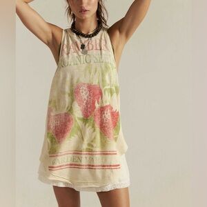 RARE! FP We The Free Rosie Graphic Tank in Strawberry Combo